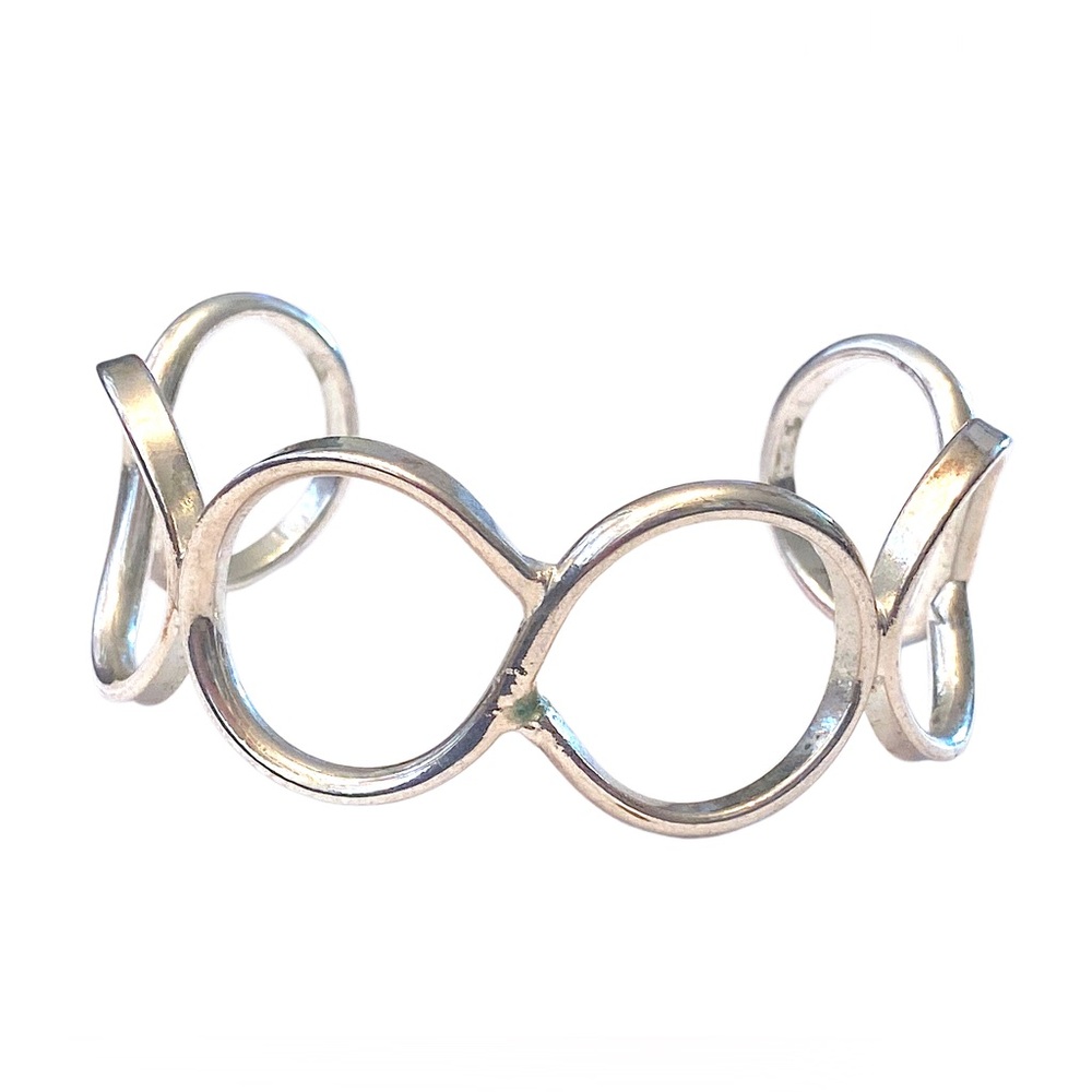 Signed Best Infinity Symbol Cuff Bracelet Silver